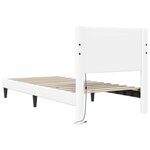 vidaXL Cadre de lit avec bandes LED Blanc 90 x 200 cm Simili cuir