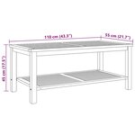 vidaXL Table basse Marron 110 x 55 x 45 cm Bois de teck solide