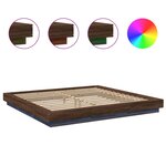 vidaXL Cadre de lit avec lumières LED sans matelas 200x200 cm