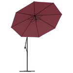 vidaXL Tissu de remplacement pour parasol déporté Rouge bordeaux 350cm