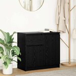 vidaXL Buffet avec tiroir chêne noir 71x35x65 cm bois d'ingénierie