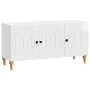 vidaXL Meuble TV Blanc brillant 99 x 34 5 x 50 cm Bois d'ingénierie