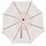 vidaXL Parasol Crème (250-255) x 250 cm Coton et bois massif