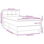 vidaXL Sommier à lattes de lit et matelas et LED bleu foncé 80x210 cm velours