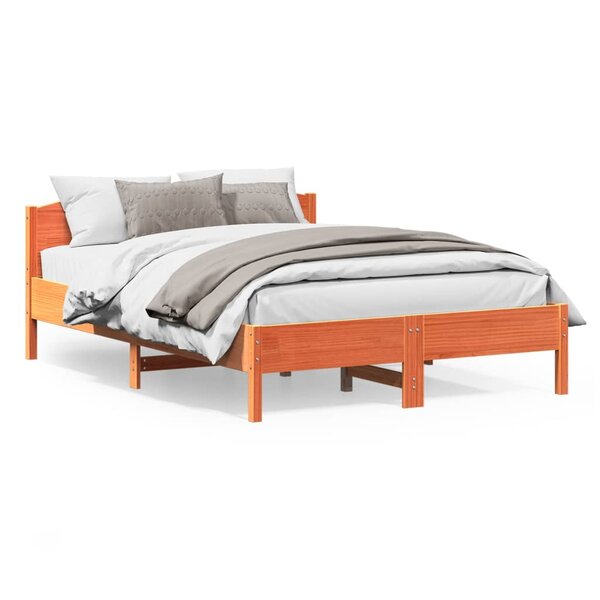 vidaXL Cadre de lit sans matelas cire marron 150x200cm bois pin massif