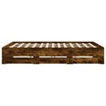 vidaXL Cadre de lit à tiroirs chêne fumé 160x200 cm bois d'ingénierie