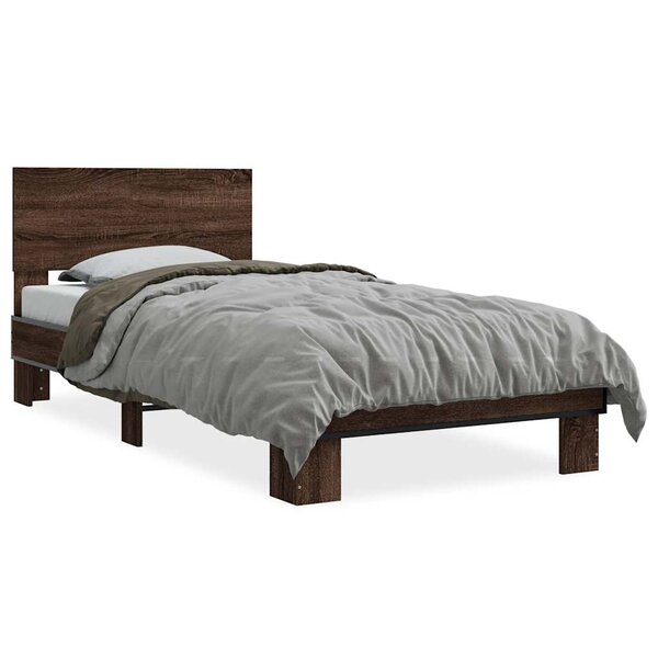 vidaXL Cadre de lit sans matelas chêne marron 75x190 cm