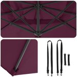 vidaXL Parasol Roma Rouge 286 x 285 x 265 cm Polyester et Aluminium