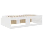 vidaXL Cadre de Lit de Rangement Blanc 100x200 cm