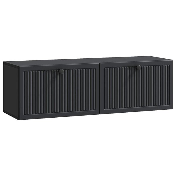 vidaXL Meuble TV mural Noir 98 x 31 x 30 cm Bois d'ingénierie