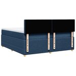 vidaXL Sommier à lattes de lit avec matelas Bleu 200x200 cm Tissu