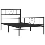 vidaXL Cadre de lit métal sans matelas avec pied de lit noir 90x200 cm