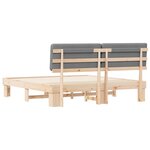 vidaXL Cadre de lit avec tête de lit rembourrée Gris clair