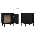 vidaXL Table de chevet avec pieds en métal noir 40x30x50 cm