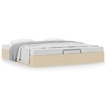 VidaXL Cadre de lit ottoman sans matelas crème 180x200 cm tissu