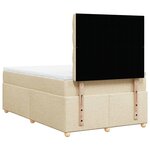vidaXL Sommier à lattes de lit avec matelas crème 120x190 cm tissu