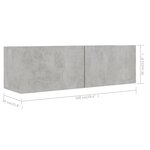 vidaXL Ensemble de meubles TV 6 Pièces Gris béton Bois d'ingénierie