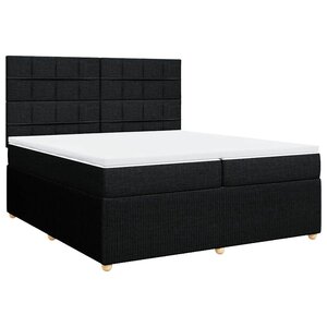 vidaXL Sommier à lattes de lit avec matelas Noir 200x200 cm Tissu