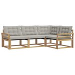vidaXL Ensemble de canapés d'extérieur 4 pc Blanc et gris clair