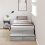 vidaXL Cadre de lit de rangement Gris Sonoma 90x200 cm