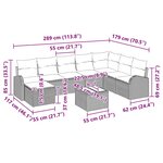 vidaXL Ensemble de canapé de jardin 9 Pièces Gris clair Poly rotin