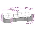 vidaXL Ensemble de Canapés avec coussin 6 Pièces Noir polyrotin
