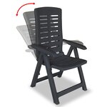 vidaXL Chaises inclinables de jardin lot de 6 Plastique Anthracite