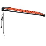 vidaXL Auvent rétractable orange et marron 3 5x2 5m tissu et aluminium