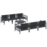 vidaXL Ensemble de canapé de jardin 7 Pièces Anthracite Acier & Tissu