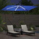 vidaXL Parasol banane à mât déporté Bleu 294 x 200 x 254 cm
