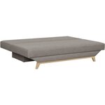 TEIJO Banquette convertible 3 places avec coffre de rangement - Tissu Taupe - 187 x 91 x 82 cm