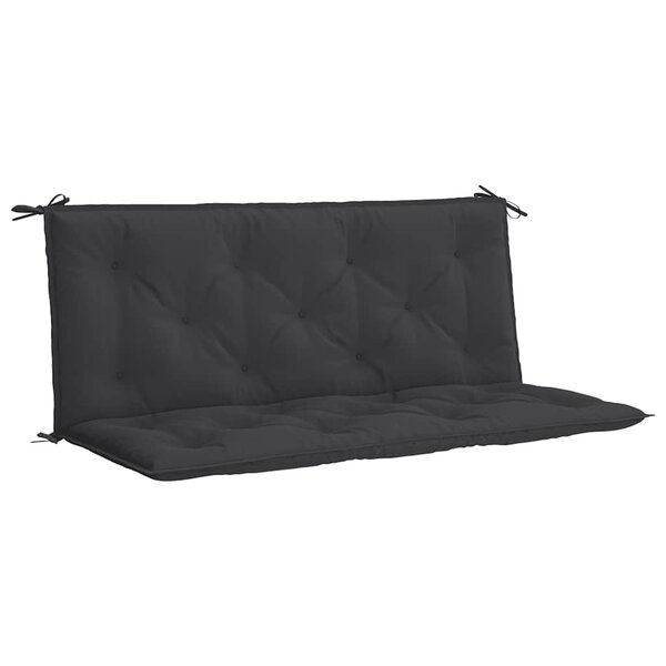 vidaXL Coussin de banc de jardin noir 120x(50+50)x7 cm tissu oxford