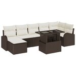 vidaXL Ensemble de canapé de jardin 8 Pièces Marron Poly rotin