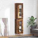 vidaXL Haut Armoire 2 Pièces Bois Ancien Verre