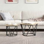 vidaXL Tables d'appoint 2 Pièces en bois d'ingénierie chêne Sonoma