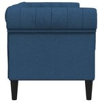 vidaXL Canapé Chesterfield 2 places bleu tissu