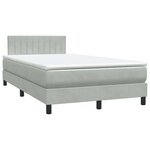 vidaXL Sommier à lattes de lit et matelas gris clair 120x220cm velours