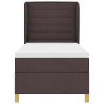 Lit avec sommier et matelas vidaXL Marron foncé 80x200 cm Tissu