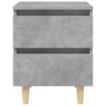 vidaXL Table de chevet avec pieds en pin gris béton 40x35x50 cm
