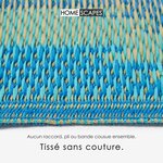 Tapis extérieur terrasse réversible - Tapis de jardin imperméable et résistant UV - Amber - Bleu - 180x270 cm - HOMESCAPES