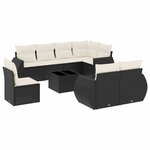 vidaXL Salon de jardin 9 Pièces avec coussins noir résine tressée