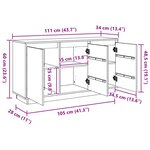vidaXL Buffet Marron 111 x 34 x 60 cm Bois de pin massif