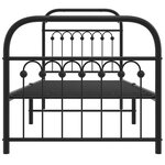 vidaXL Cadre de lit métal sans matelas avec pied de lit noir 80x200 cm