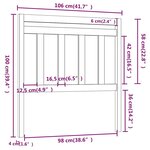 vidaXL Tête de lit Blanc 106x4x100 cm Bois massif de pin