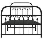 vidaXL Cadre de lit métal sans matelas avec pied de lit noir 90x190 cm