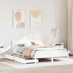 vidaXL Cadre de lit sans matelas blanc 120x200 cm bois de pin massif