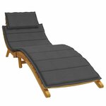 vidaXL Coussin de chaise longue anthracite mélangé 186x58x4 cm tissu