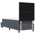 vidaXL Lit à ressorts avec matelas Gris foncé 80 x 200 cm Velours