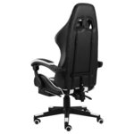 vidaXL Fauteuil de jeux vidéo et repose-pied Noir et blanc Similicuir