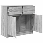 vidaXL Buffet avec tiroir sonoma gris 80x34x76 cm bois d'ingénierie